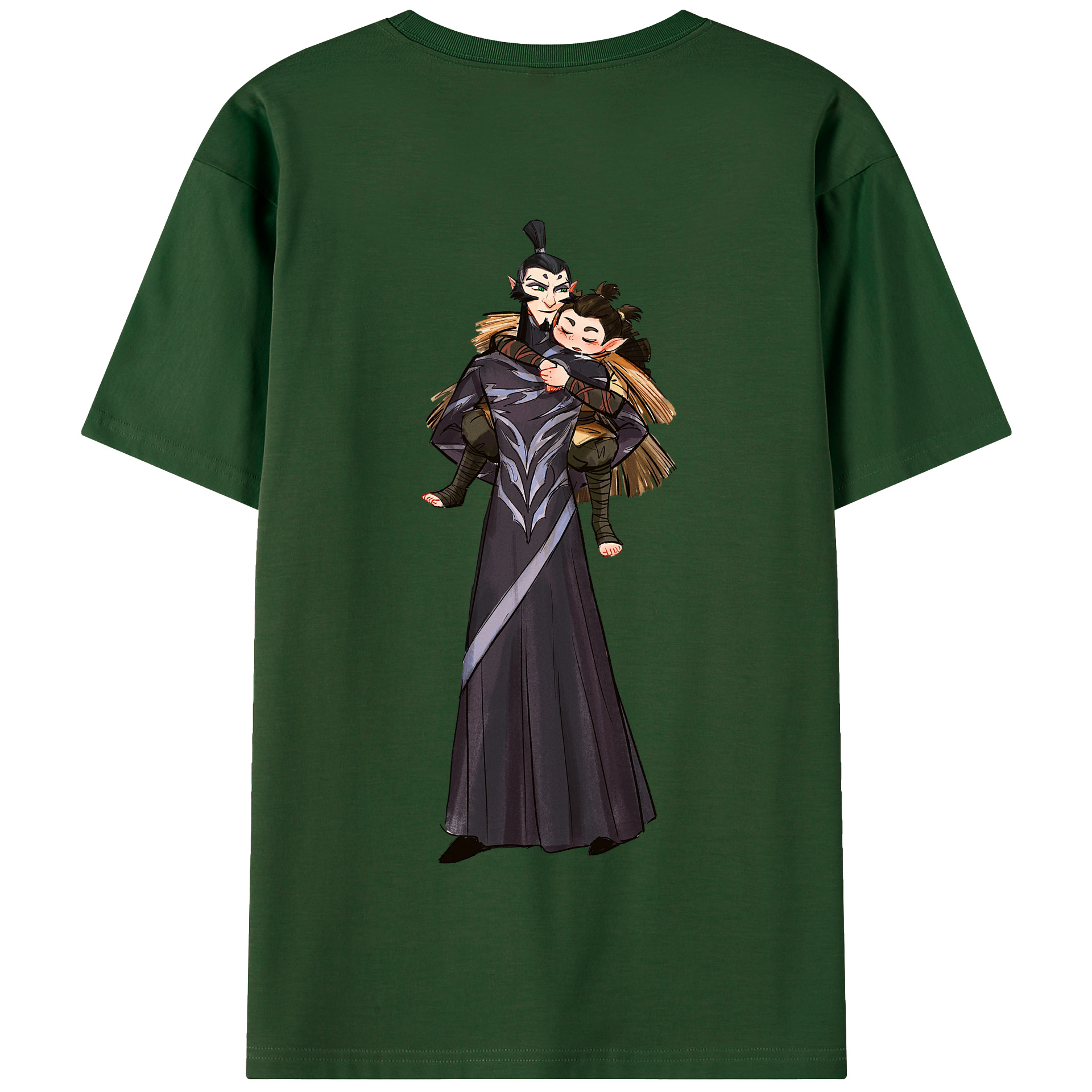 （画像用） Ne Zha 2 ナタ 魔童の大暴れ 綿100％半袖Tシャツ（背面プリント）